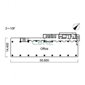3階〜10階 平面図