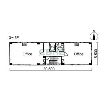 3階〜5階 平面図