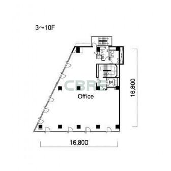 3階〜10階 平面図