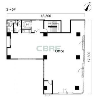 2階〜5階 平面図