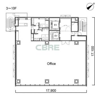 3階〜10階 平面図