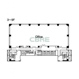 3階〜9階 平面図