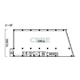 2階〜9階 平面図