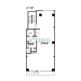 3階〜8階 平面図