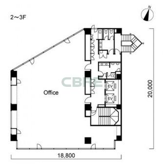 2階〜3階 平面図