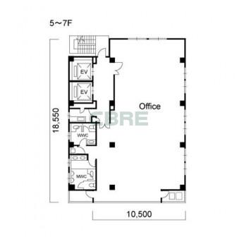 5階〜7階 平面図