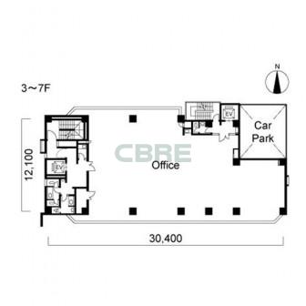 3階〜7階 平面図