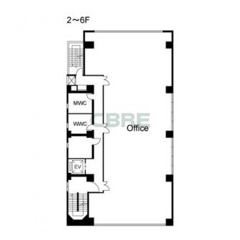2階〜6階 平面図