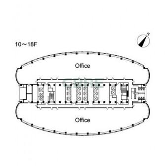 10階〜18階 平面図