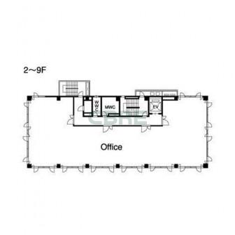 2階〜9階 平面図