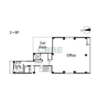 2階〜8階 平面図