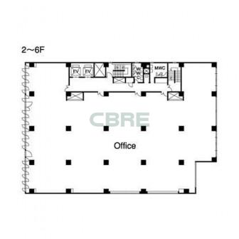 2階〜6階 平面図