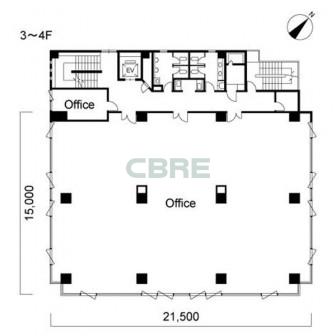 3階〜4階 平面図