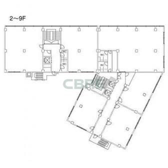 2階〜9階 平面図