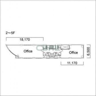 2階〜5階 平面図