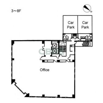 3階〜8階 平面図