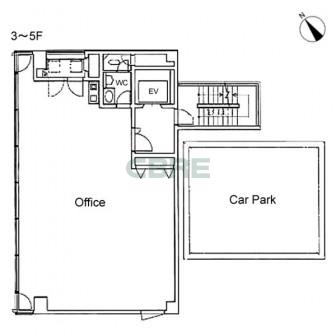 3階〜5階 平面図