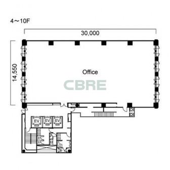 4階〜10階 平面図