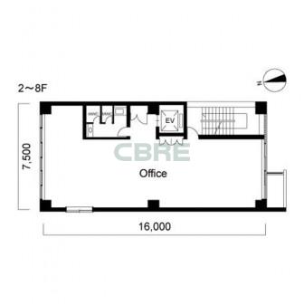 2階〜8階 平面図