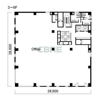 3階〜6階 平面図