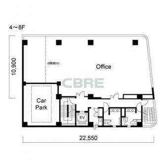 4階〜8階 平面図