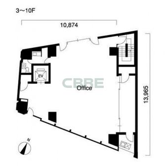 3階〜10階 平面図