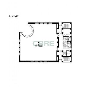 4階〜14階 平面図