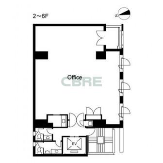 2階〜6階 平面図