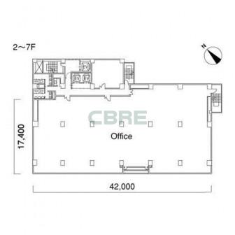 2階〜7階 平面図