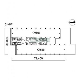 3階〜6階 平面図