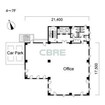 4階〜7階 平面図