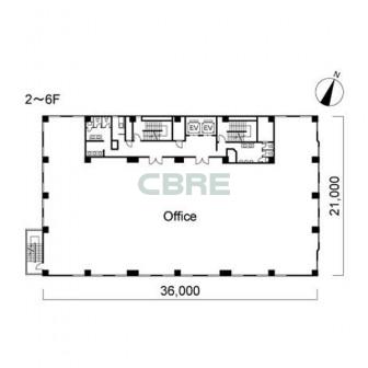 2階〜6階 平面図