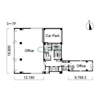 3階〜7階 平面図