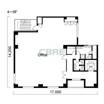 4階〜6階 平面図