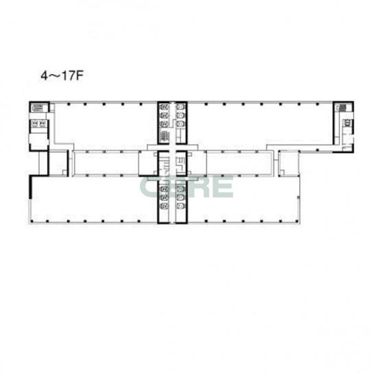 4階〜17階 平面図