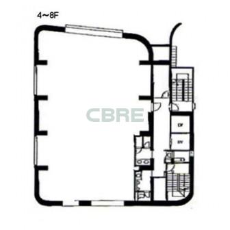 4階〜8階 平面図