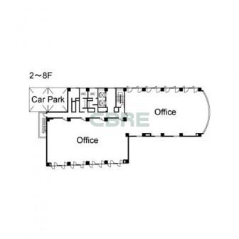 2階〜8階 平面図