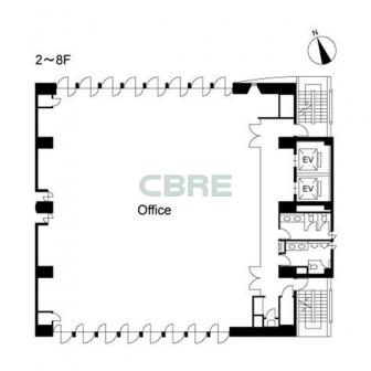 2階〜8階 平面図