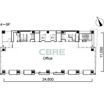 4階〜9階 平面図