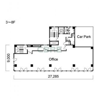 3階〜8階 平面図