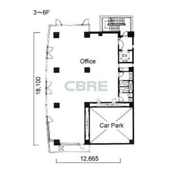 3階〜6階 平面図