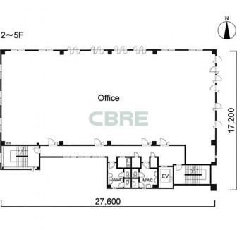 2階〜5階 平面図