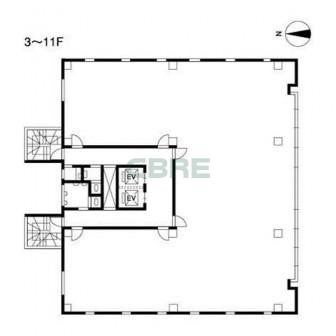 3階〜11階 平面図