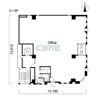 3階〜5階 平面図