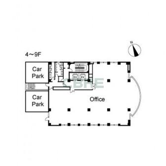 4階〜9階 平面図