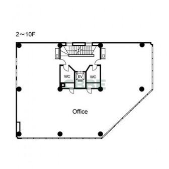 2階〜10階 平面図