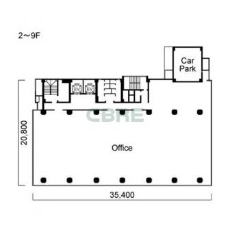 2階〜9階 平面図