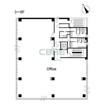 3階〜6階 平面図