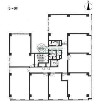 3階〜6階 平面図
