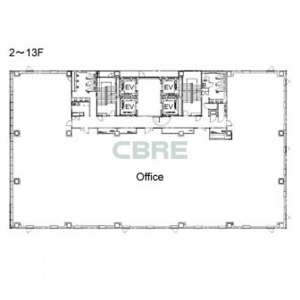 2階〜13階 平面図